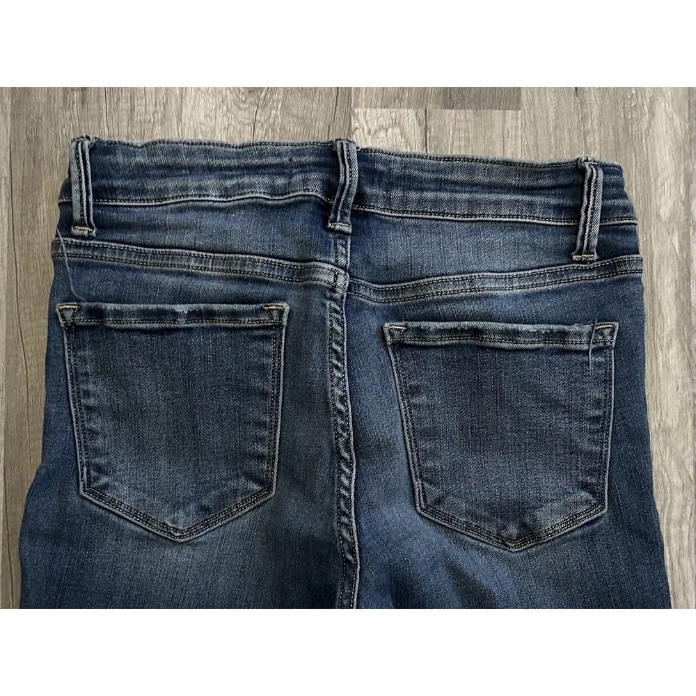 Flying Monkey Women's Jeans 26 Blue Distressed Stretch Mid Rise Fray Hem‎ Skinny - Picture 11 of 12
